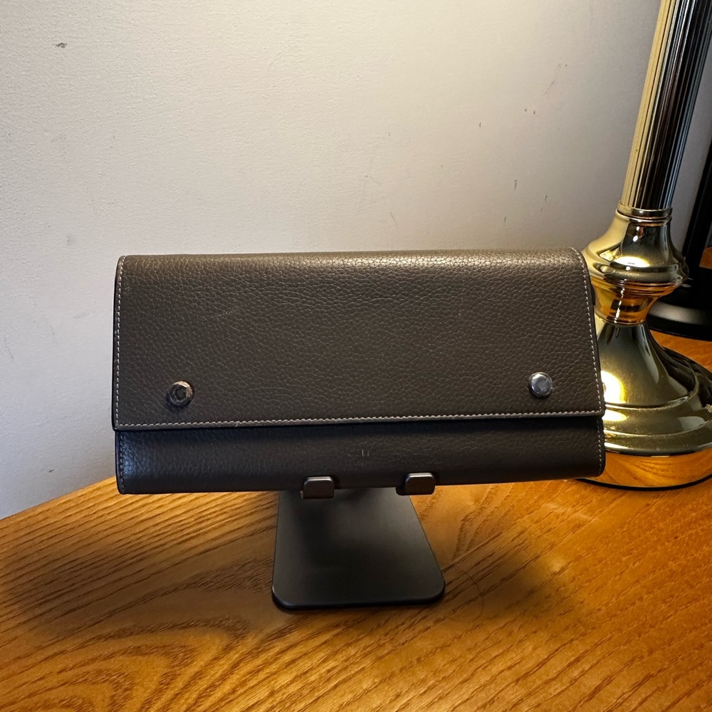 Celine Tan and Yellow Double Snap Long Wallet
